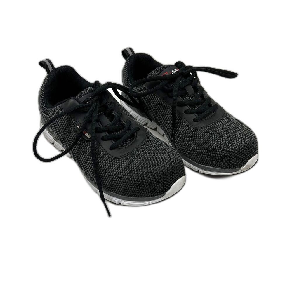 LARNMERN Safety Shoes Sneakers Steel Toe Anti Smash Lace Up Black Women’s Sz 5.5